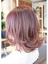 キャリ(CALI)&nbsp;レッドバイオレット×外ハネミディ　CALI・田町・三田・平林