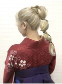 編み下ろし玉ねぎアレンジ/袴着付け/ヘアセット