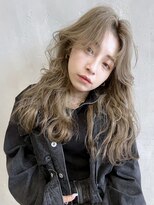 アイティーバイアルバム 松戸店(IT by ALBUM) 波ウェーブロング_斜めバンググレージュカラーシルキー_49197