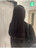 <小岩井美希>艶感ロング/暗髪透明感ダークグレージュ/暗髪カラー
