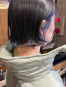 オーガニック ライフ 若葉 鶴ヶ島(organic+life) 20代30代40代小顔切りっぱなし大人ボブイヤリングカラー