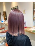 ピンクブラウンワンブリーチダブルカラー浦和髪質改善美髪ケア