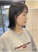 切りっぱなしボブ　ミディアムボブ　ストレートボブ