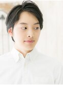 かき上げ斜めバング社会人ビジカジメンズカットT南越谷