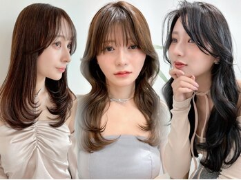 ロンドアンメゾン 原宿(Lond un Maison.)の写真/小顔を創る前髪・顔周りのレイヤーカット。ナチュラルな縮毛矯正で大人可愛いスタイルを[原宿表参道]