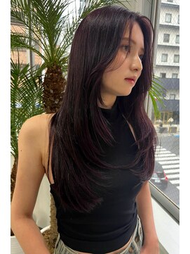 ランズ リアオオサカ(LANDS RiaOSAKA) ラベンダーブラウン レイヤーカット 【韓国ヘア 大阪 梅田】