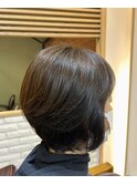 50代ヘアスタイルショート/ショートヘア前髪ありスタイル