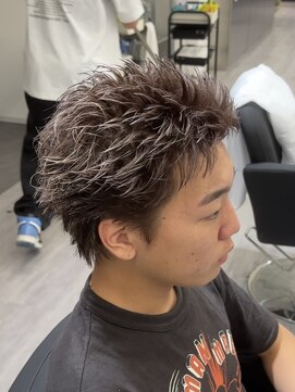 ビカムメンズヘアー 栄店(become men's hair) ハイトーンスパイキーショートブリーチダブルカラー短髪おしゃれ