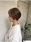 柔らかベージュ ハイトーンショート ブリーチ一回