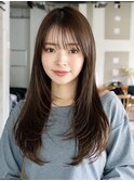 伸ばしかけロングレイヤーカット毛先パーマ顔周りカット