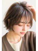 シャギーカットチャンモリパーマインナーグリーン30代40代50代