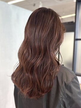 大人レイヤーロング明るい白髪染め40代