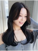 デジタルパーマくびれカットコテ巻き風パーマダークグレージュ