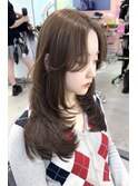 韓国ヘアレイヤーカットアッシュベージュSAYAKA