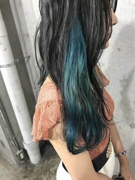 サロンドミルク 原宿(salon de MiLK) サロンドミルク原宿 ターコイズブルー インナーカラー