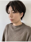 オトナショート／センターパート／マットブラウン