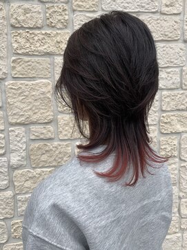 アリーナ 緑が丘店(arena) ハイレイヤー×すそだけワインレッドカラー