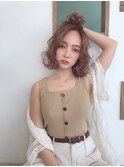 ミディアム20代30代40代カールセミディシアーカラー姫カットボブ