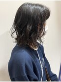 お洒落セミディナチュラルニュアンスウェーブパーマこなれミディ