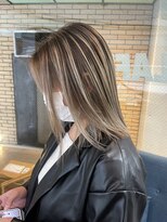 ラフ(LAFF)&nbsp;#バレイヤージュ#グレージュカラー#ボブウルフ#ココアベージュ