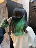 インナーカラー/ヘアセット/ミントグリーン[イヤリングカラー］