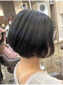 黒髪/グレーベージュ/レイヤーロング/前髪パーマ /中村郁未