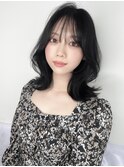 大人気♪暗髪大人韓国ヘア　ミディアム