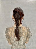 【ローポニーテール】編みおろし/結婚式/二次会/同窓会/銀座
