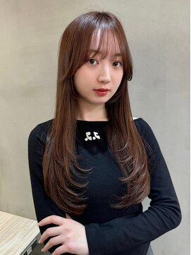 ロンドアジュール 横浜(Lond azur) オリーブグレー/韓国レイヤーカット/マロンベージュ/黒髪/小顔