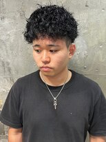 アルフレッド 瑞穂店(alfRed)&nbsp;ツーブロック　黒髪　短髪　スパイラルパーマ　20代30代