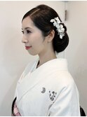 和装ヘア 訪問着 着物 振り袖 シニヨン アップスタイル 綺麗め
