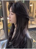 かきあげ前髪 ロングレイヤー