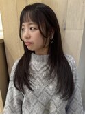 オン眉 ぱっつん前髪 暖色カラー ブラウンカラー レイヤー HR-78