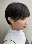 丸みショートシースルーバングくびれショートボブミニボブ