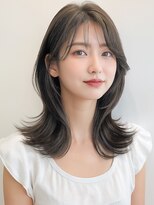 モッズヘア 上尾西口店(mod's hair) オリーブアッシュかきあげバングくびれミディp1上尾20代30代40代