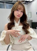 大人美人アッシュオリーブショコラアッシュ韓国風巻きモテ髪