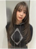 韓国ヘアグレージュカラーブリーチ無し髪質改善透明感カラー