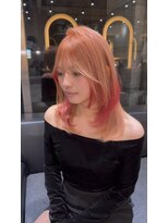 サロンドミルク 新百合ヶ丘店(salon de MiLK)&nbsp;レイヤーカットピンクベージュオレンジベージュ新百合ヶ丘