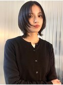 ハイレイヤーウルフ20代30代40代くびれヘアダークグレージュ