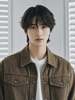 エイチ メンズ(H)&nbsp;ラウンドマッシュオールバック波巻きパーマソフトモヒカン坊主