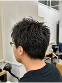 刈り上げなし/メンズカット/アップバングショート