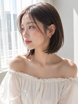 ノア 三宮店(NOA)&nbsp;【NOA】韓国風ショートボブ×シースルーバング×透明感ブラウン