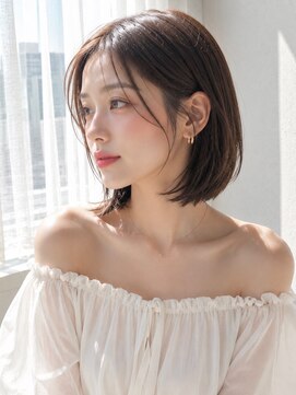 ノア 三宮店(NOA) 【NOA】韓国風ショートボブ×シースルーバング×透明感ブラウン