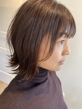 リアン ヘアー(Lien hair) 外ハネボブ（ほっこり系カラーマロンブラウン）