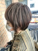 サロンドミルク 溝の口店(salon de MiLK)&nbsp;脱白髪染めハイライト×ショート