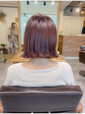 ☆ブリーチなしダブルカラーピンクベージュ外ハネボブ☆