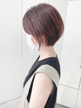 ジーニー 横浜(giinii) giinii渋谷_ショートボブ_ピンクカラー