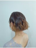 編み込みボブアレンジ