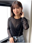 切りっぱなしボブ シースルーバング