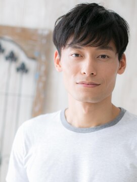 メンズヘア ビーセカンド 草加店(MENS HAIR B-2) 好感度◎ツーブロックくせ毛風アッシュブラックマッシュW草加